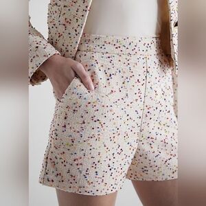 Super High Waisted Speckled Boucle Tailored Shorts